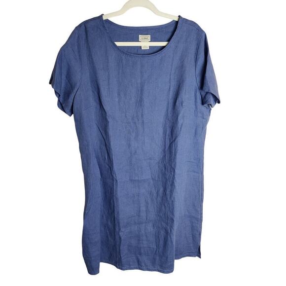 LL Bean Dresses & Skirts - LL Bean Womens linen shift dress Midi sz 18  Beach Boho Lagenlook Minimalist